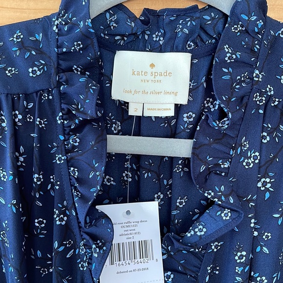 NWT | Kate Spade- Wild Rose Ruffle Wrap Dress | Size 2 - Picture 6 of 8